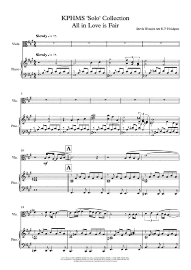 All In Love Is Fair (arr. Kevin P Holdgate)