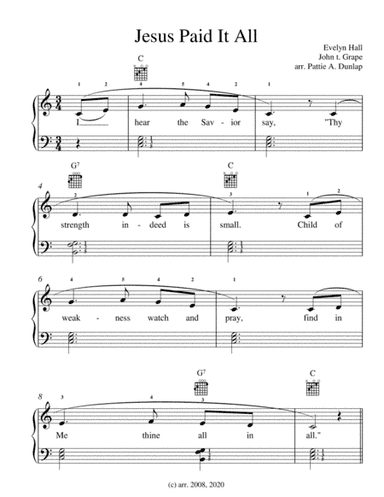 Jesus Paid it All (arr. Pattie A. Dunlap)