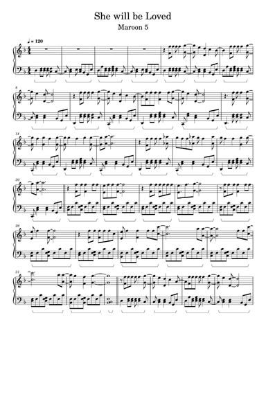 She Will Be Loved (arr. Maroon5)