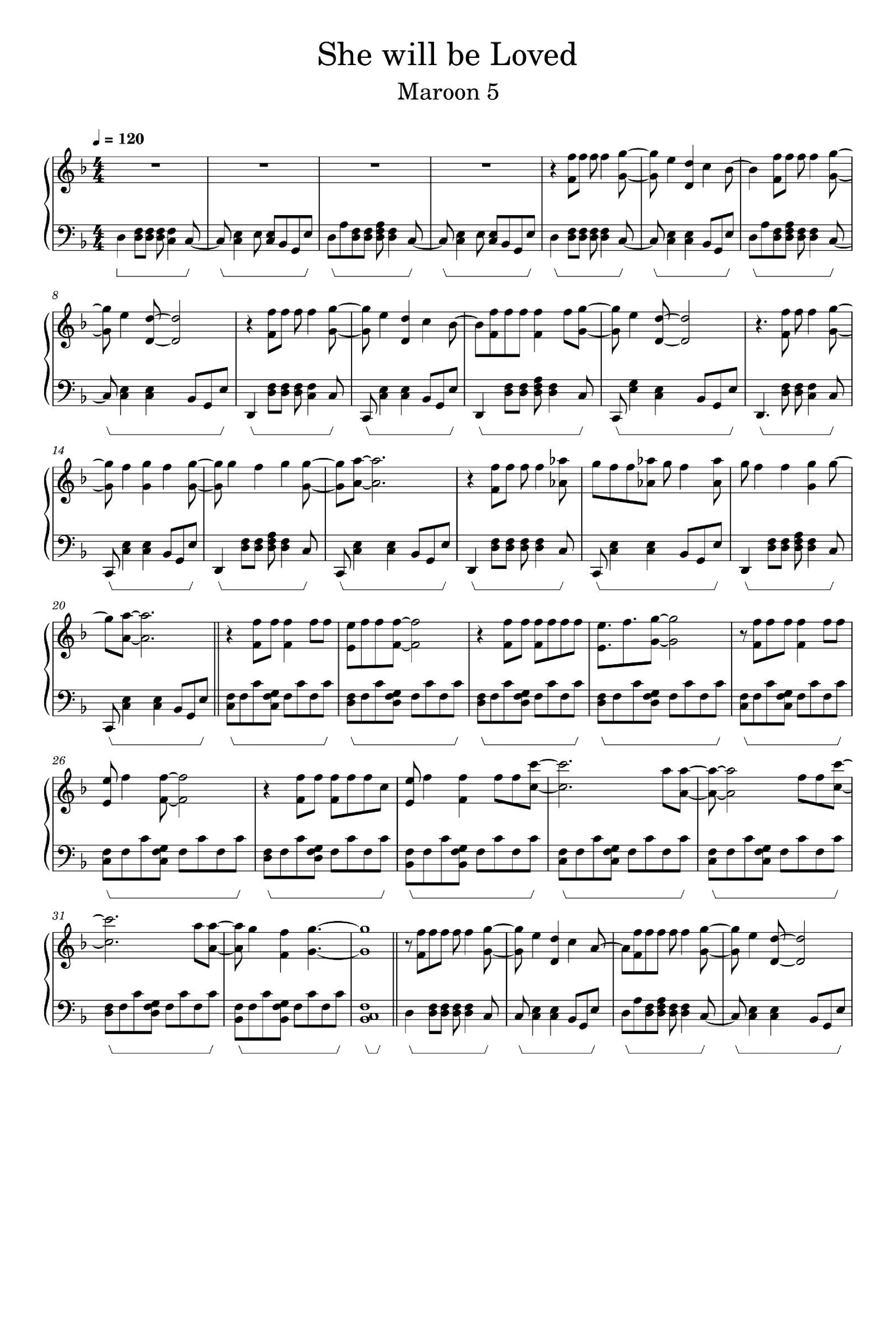 She Will Be Loved (arr. Maroon5)