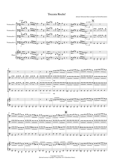 Toccata by Bach Rocks! for Cello Quartet (arr. David Burndrett)