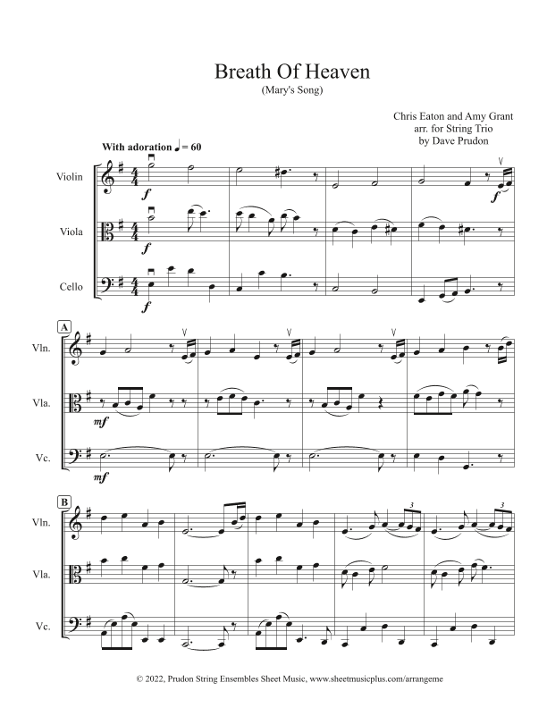 Breath Of Heaven (mary's Song) (arr. Dave Prudon)