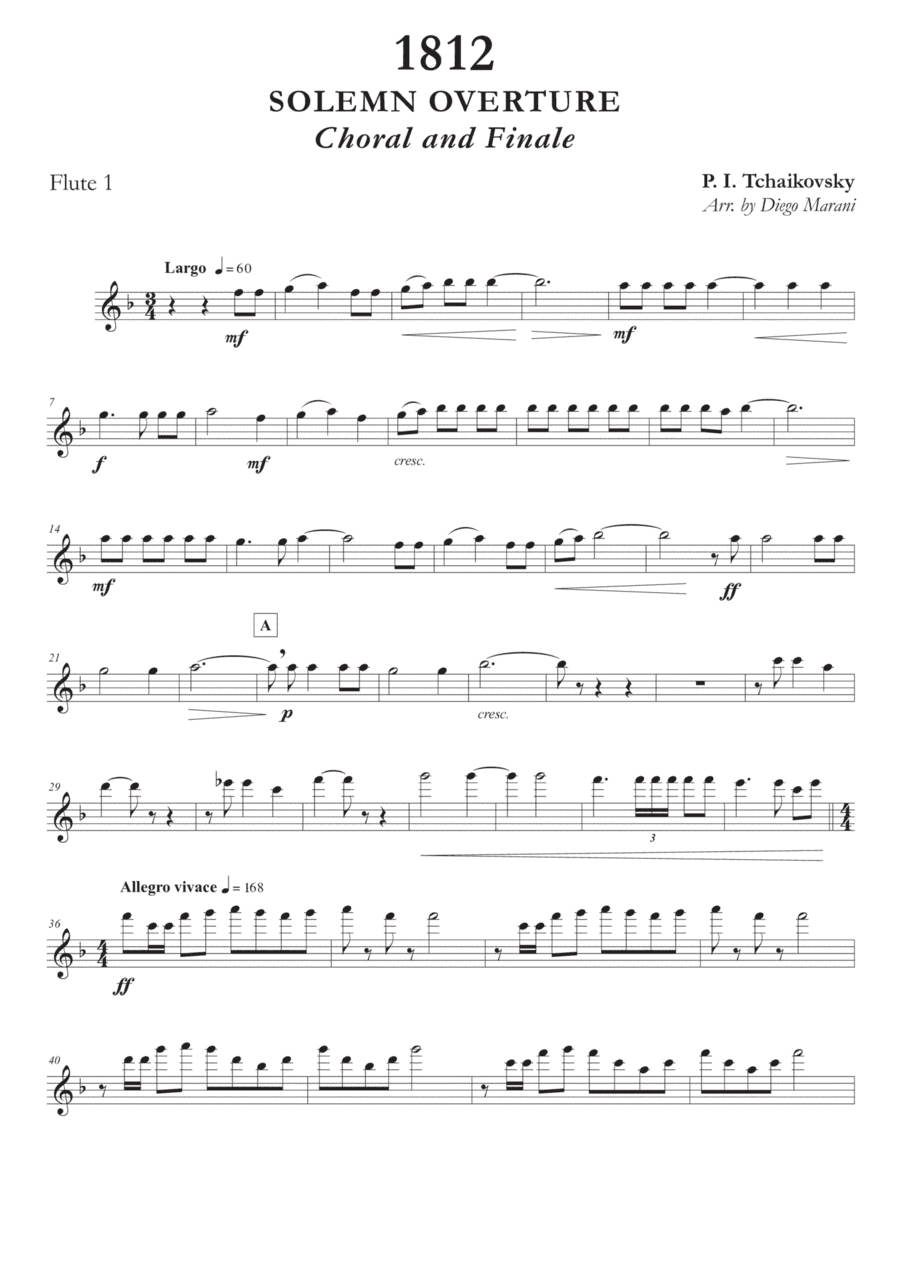 Choral and Finale from "1812 Overture" for Flute Quartet (arr. Diego Marani)