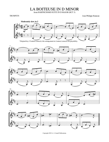 La Boiteuse (from Harpsichord Suite in D Major) (arr. Mark Phillips)