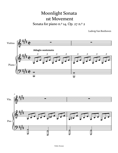Moonlight Sonata - Violin and Piano - 1st movement (arr. Ygor Nunes)