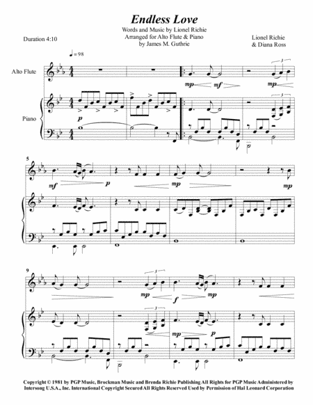 Endless Love (arr. James M. Guthrie, ASCAP)