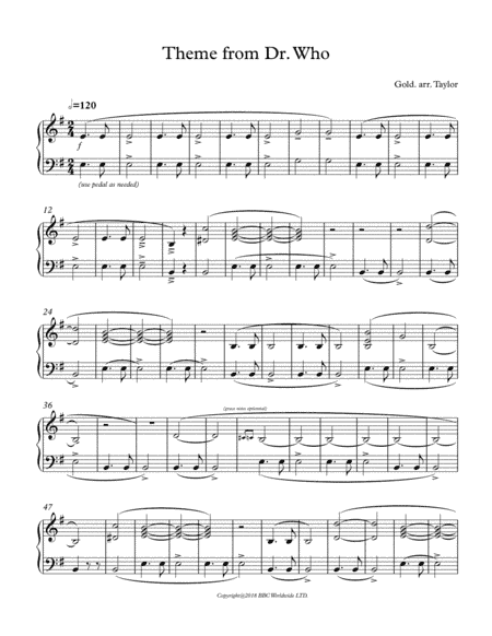 Doctor Who Theme (arr. Paul Taylor)