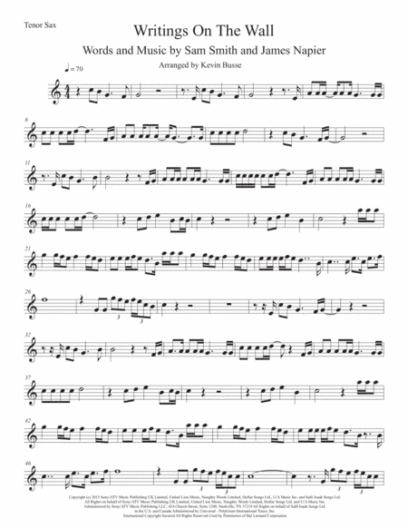 Writing's On The Wall from the film SPECTRE (arr. Kevin Busse)