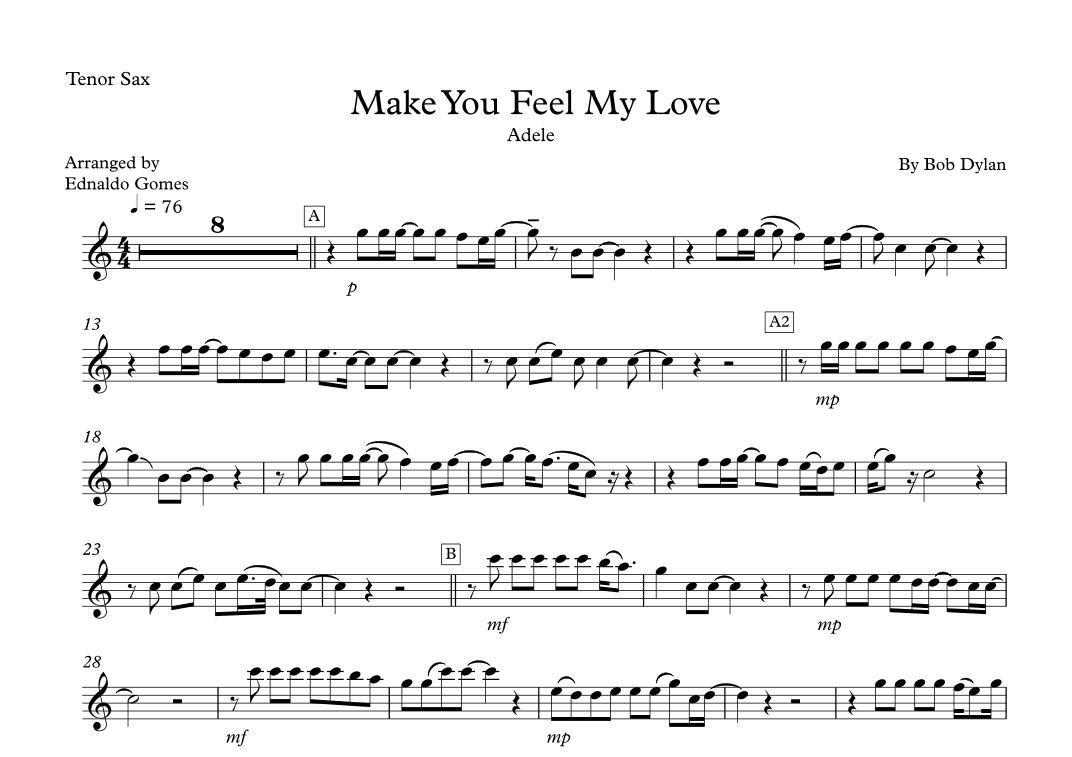 Make You Feel My Love (arr. Ednaldo Gomes)