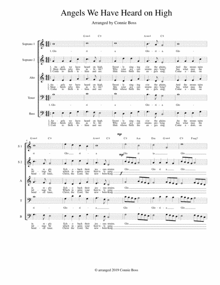 Angels We Have Heard on High -  SSATB A Cappella (arr. Connie Boss)