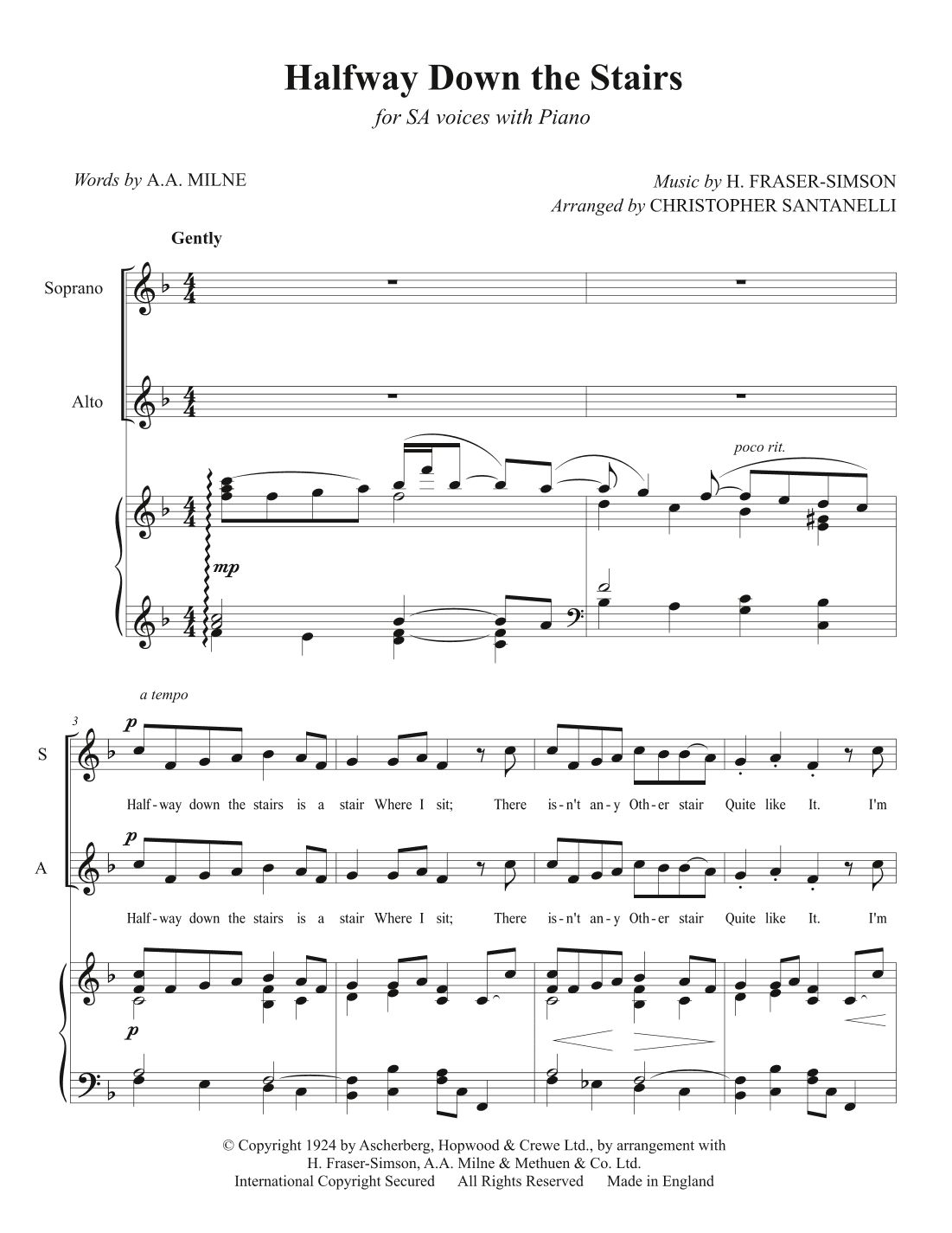 Halfway Down the Stairs (arr. Christopher Santanelli)