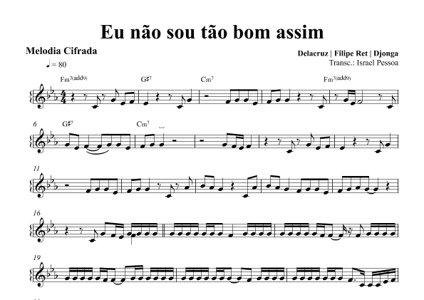 Eu Nao Sou Tao Bom Assim (novos Deuses) (arr. Israel Pessoa)