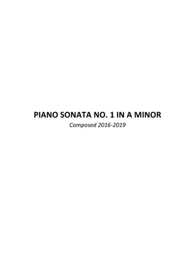 Piano Sonata No. 1 in A minor