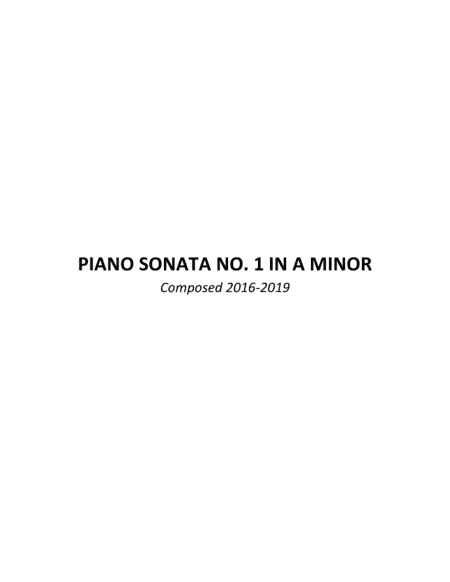 Piano Sonata No. 1 in A minor