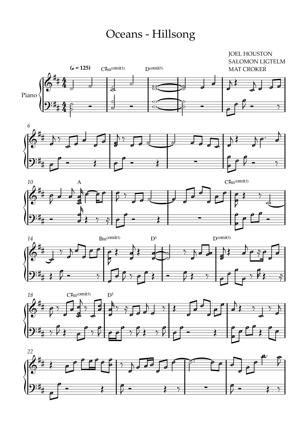 Oceans (where Feet May Fail) (arr. ezequiel zeferino)