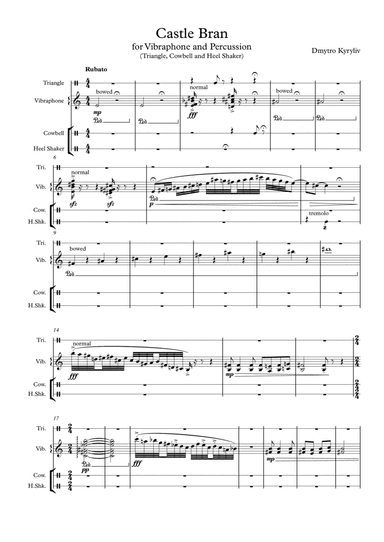 Castle Bran for Vibraphone and Percussion