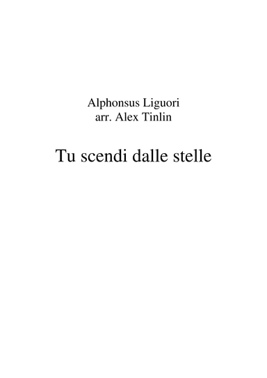 Tu scendi dalle stelle (arr. Alex Tinlin)