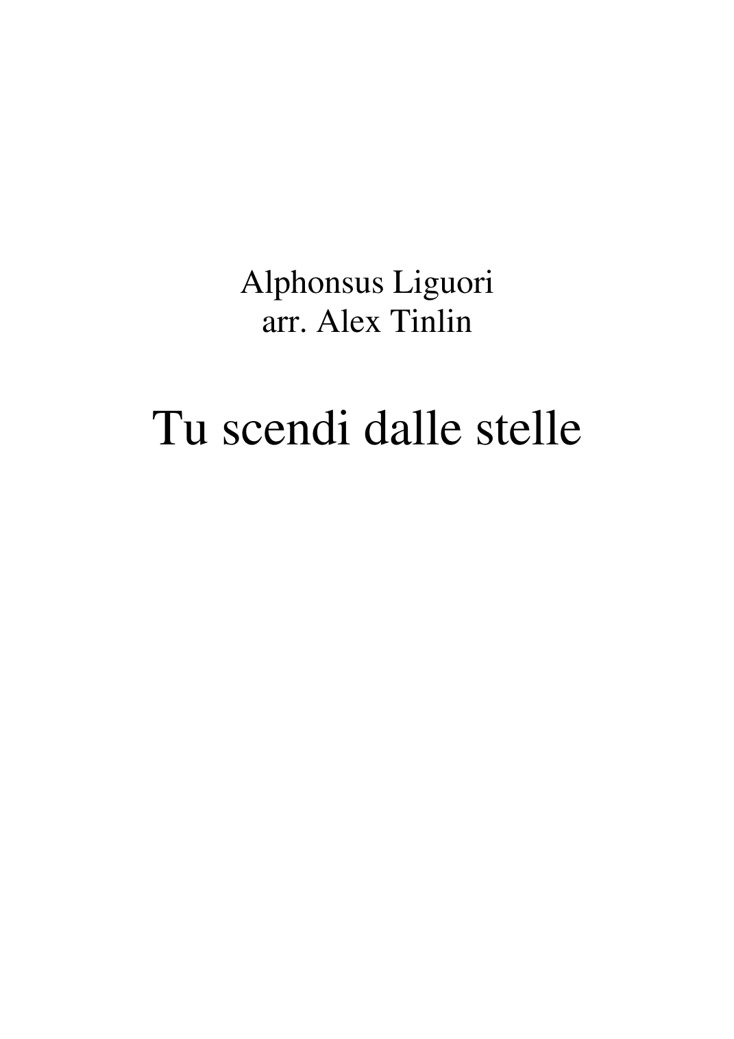Tu scendi dalle stelle (arr. Alex Tinlin)