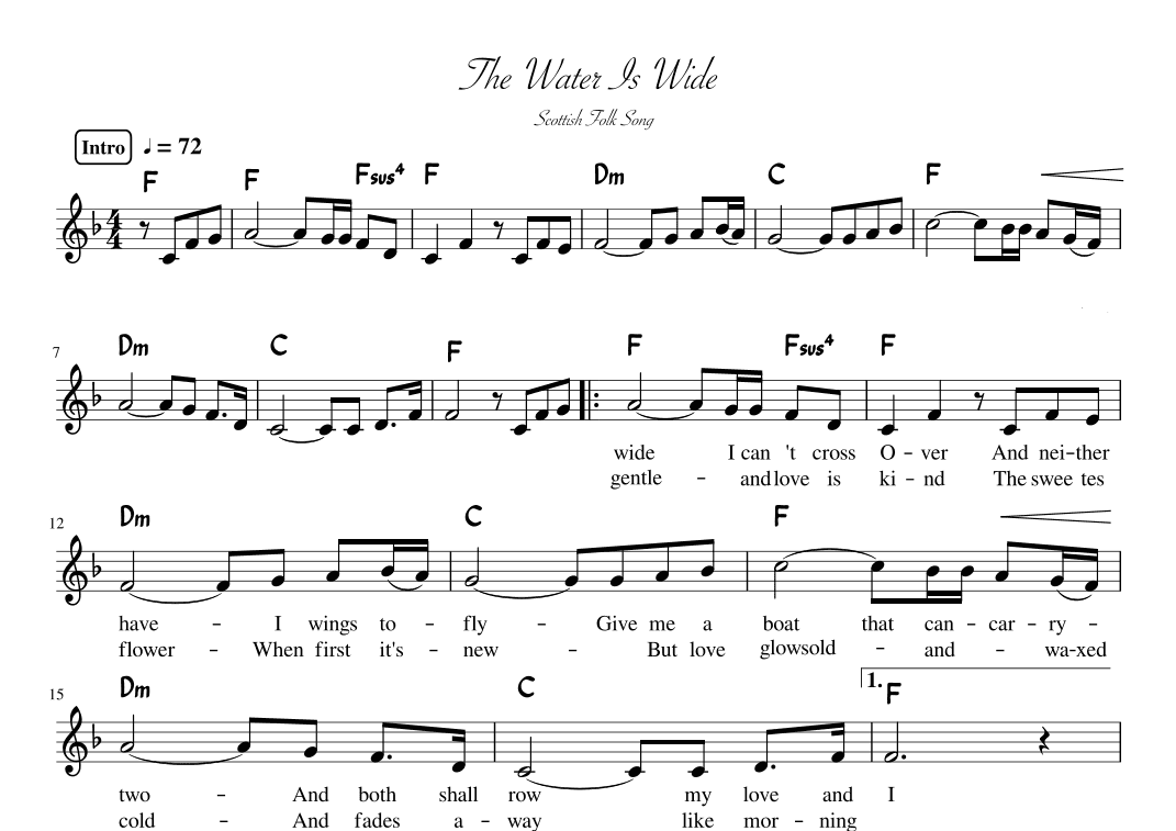 "The water Is wide" Fdur (arr. pfkaori)