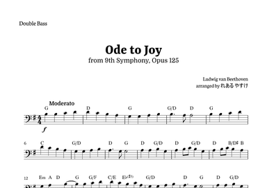 Ode to Joy for Double Bass Solo by Beethoven Opus 125 (arr. れある やすけ)