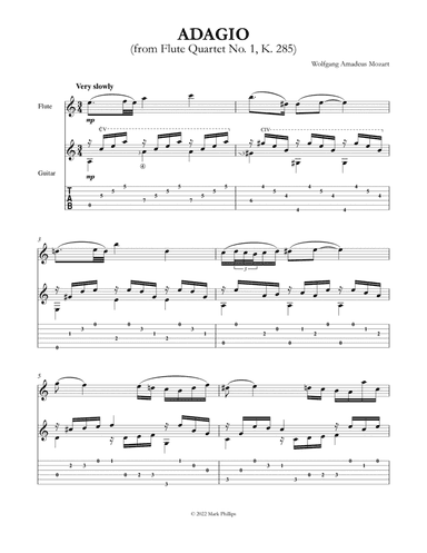 Flute Quartet No. 1 (Second Movement), K. 285 (arr. Mark Phillips)