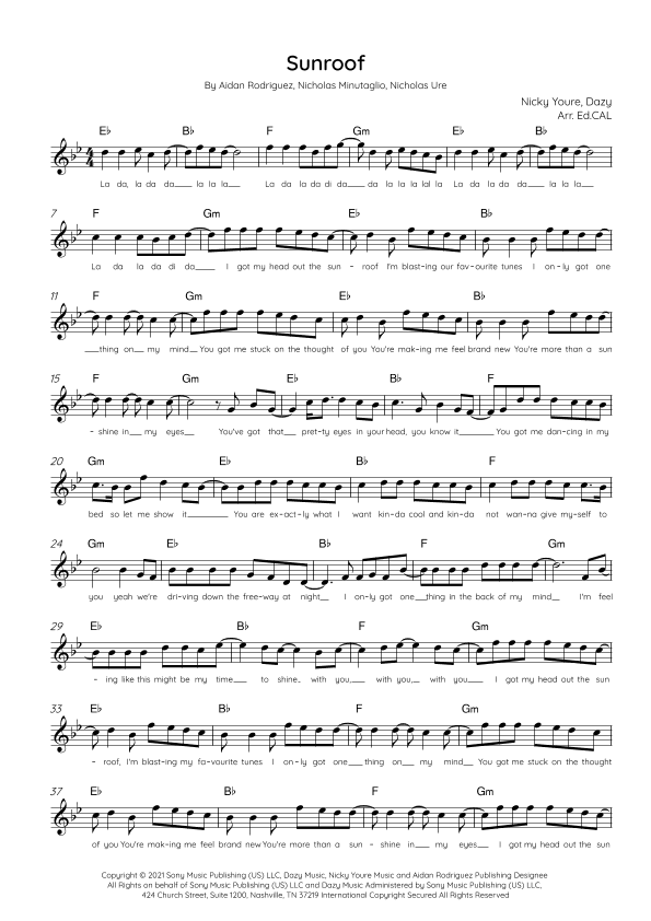 Sunroof (arr. Arr. Ed.CAL)