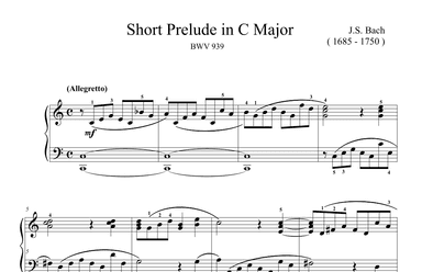 Bach Short Prelude in C Major BWV 939 (arr. Ben Choupak)