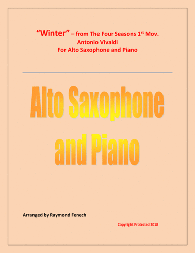 "Winter" from the Four Season 1 st Mov. - Alto Saxophone and Piano (arr. Raymond Fenech)