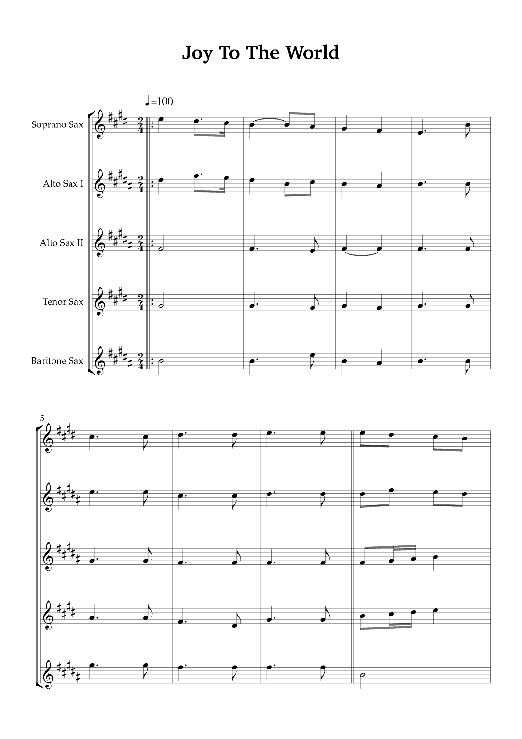 Joy To The World (arr. Karen Gueiros)