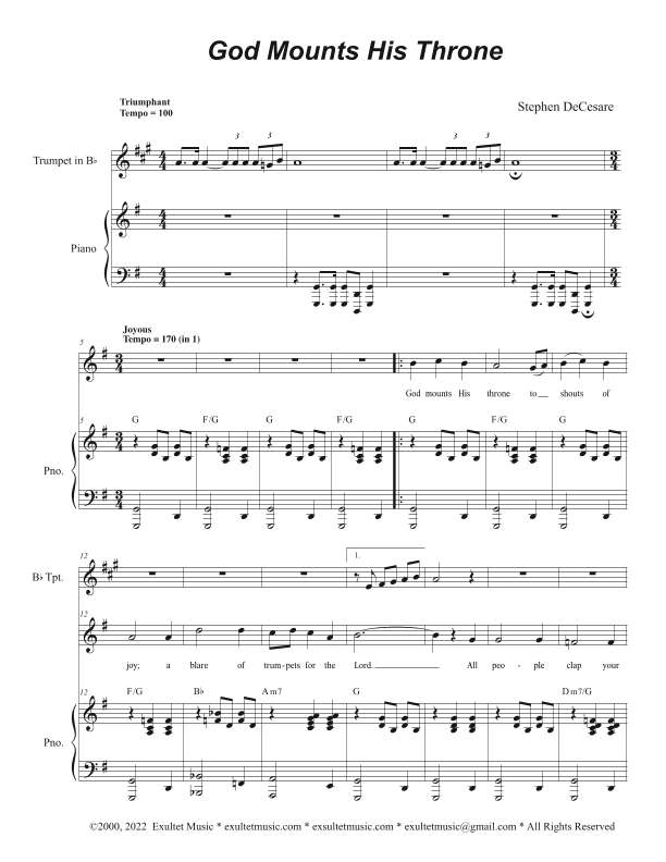 God Mounts His Throne (Vocal solo)