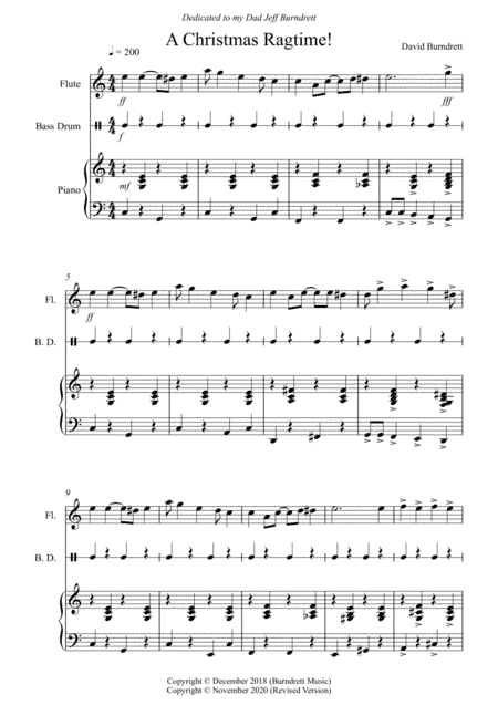 A Christmas Ragtime for Flute and Piano