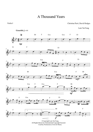 A Thousand Years (arr. Lam Yat Fung)
