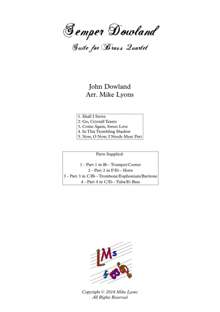 Brass Quartet - Semper Dowland (arr. Mike Lyons)