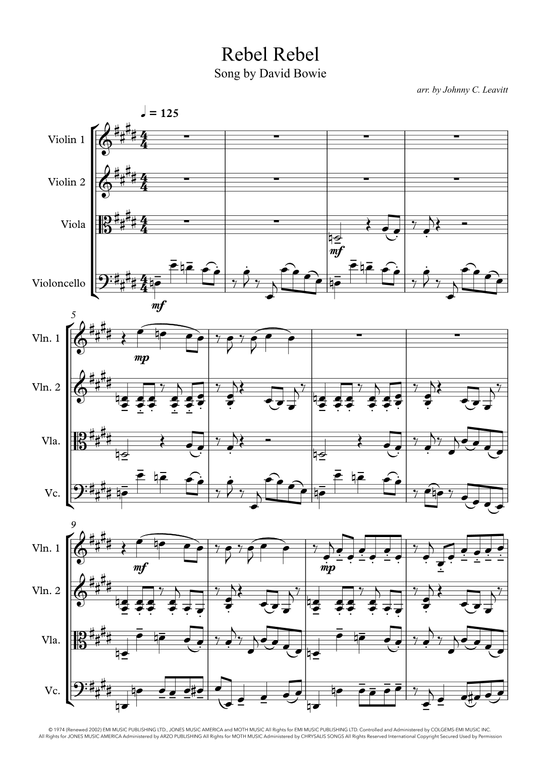 Rebel, Rebel (arr. Johnny C. Leavitt)