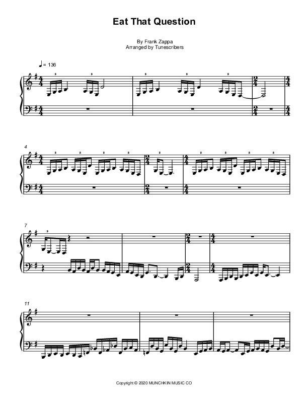 Eat That Question (arr. Tunescribers)
