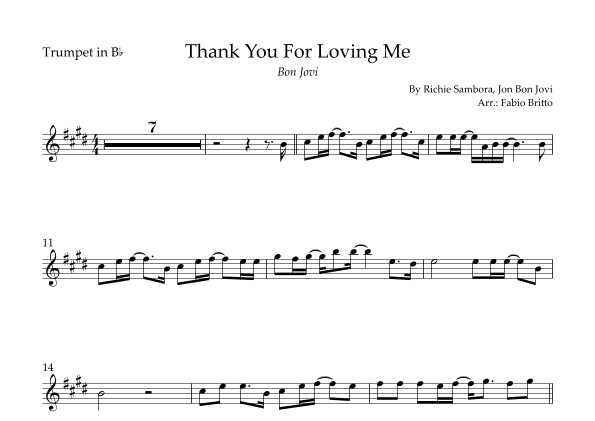 Thank You For Loving Me (arr. Fabio Britto)