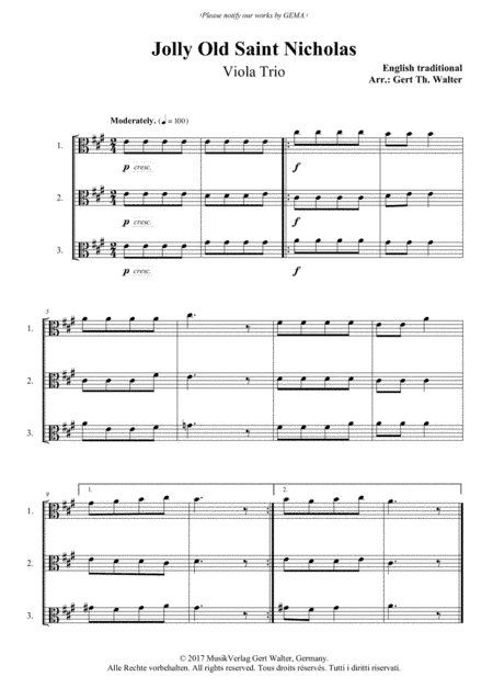 Jolly Old Saint Nicholas (arr. Gert Th. Walter)