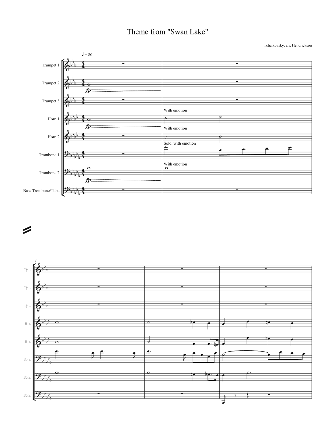 Theme from "Swan Lake" (arr. Rob Hendrickson)