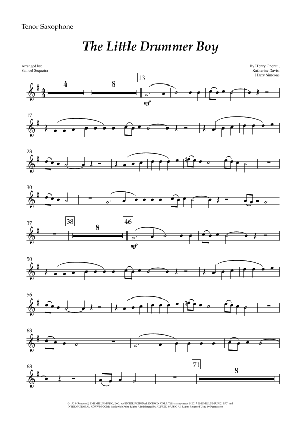The Little Drummer Boy (arr. Samuel Sequeira)