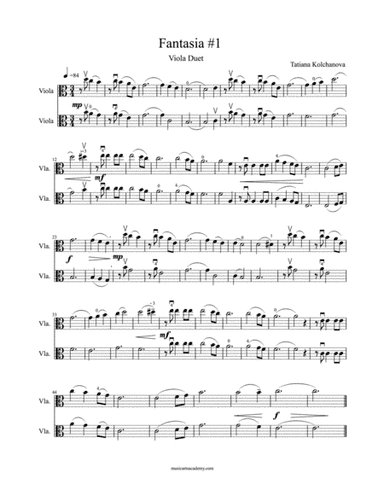 Fantasia #1+ Preparatory Exercises, early intermediate level.