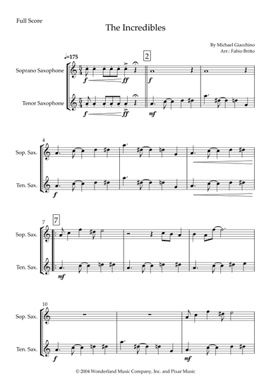 The Incredibles (main Theme) (arr. Fabio Britto)