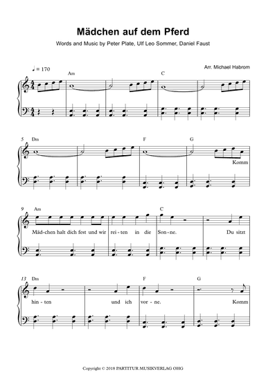 Maedchen Auf Dem Pferd (arr. Michael Habrom)