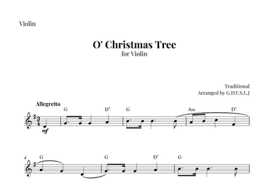 O' Christmas Tree (arr. G.D.V.S.L.J)