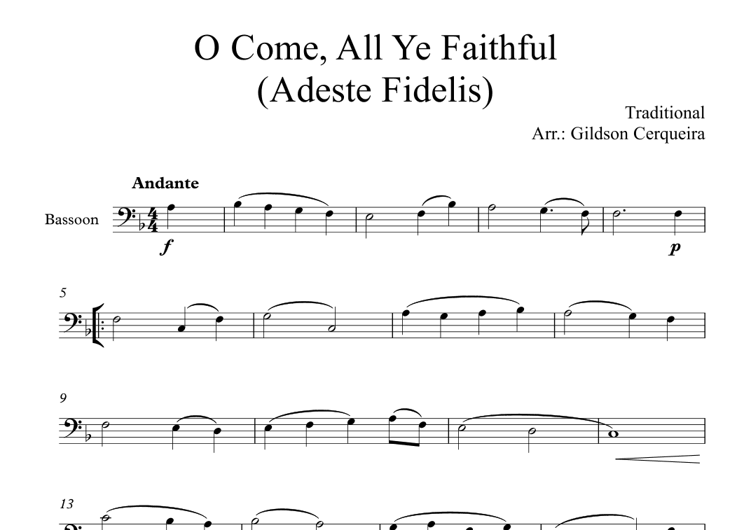 O Come, All Ye Faithful (Adeste Fidelis) (arr. Gildson Cerqueira)
