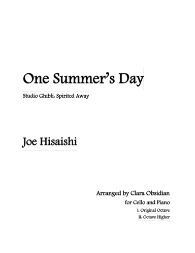 One Summer's Day (arr. Clara Obsidian)