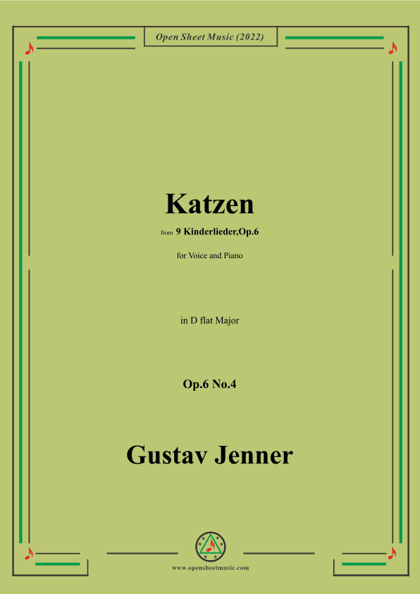 Jenner-Katzen,in D flat Major,Op.6 No.4 (arr. OSM Press)