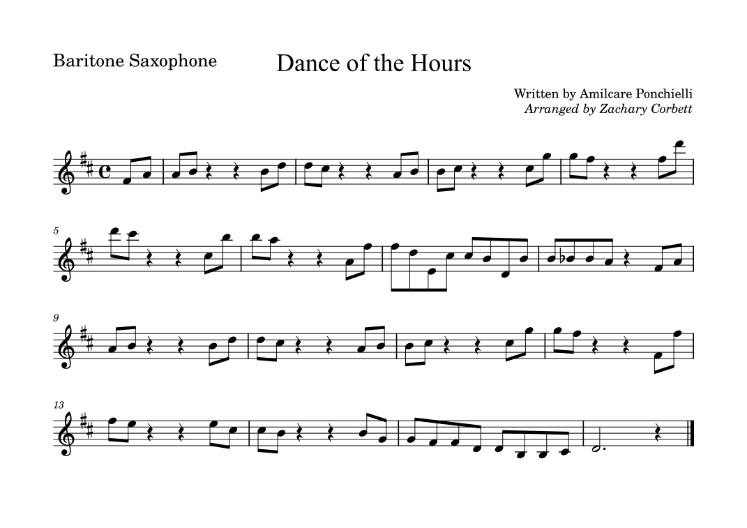 Dance of the Hours (arr. Zachary Corbett)