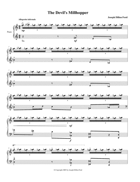 The Devil's Millhopper for piano solo