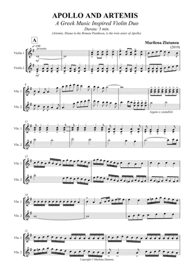 APOLLO+ARTEMIS, duett for 2 violins
