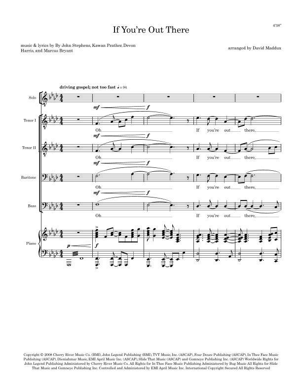 If You're Out There (arr. David Maddux)